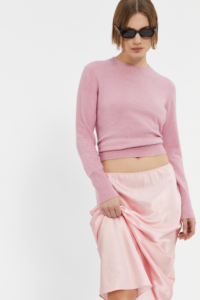 Karina Wool Crew Knit-Candy Pink-WILLOW-Australian-Designer