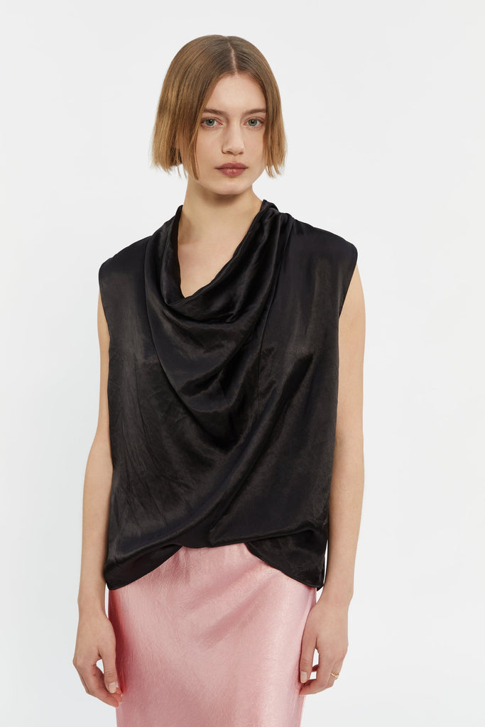 Laszlo Crushed Tank-Black-WILLOW-Australian-Designer