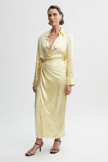 Laurie Shirt Dress-Wax Yellow-WILLOW-Australian-Luxury-Designer