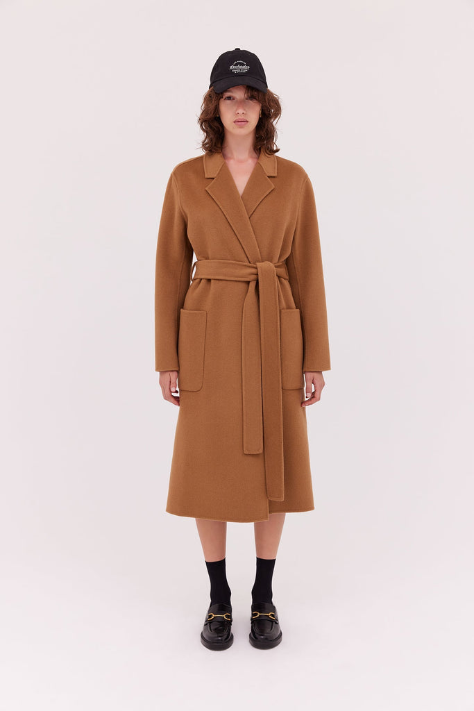 Longline Wool Coat-Camel-WILLOW-Australian-Designer
