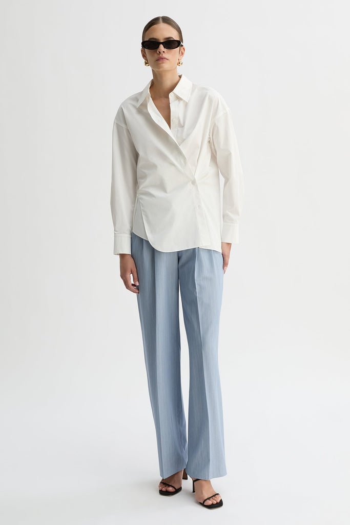 MARA CONVERTIBLE WRAP SHIRT-White-WILLOW-Australian-Designer