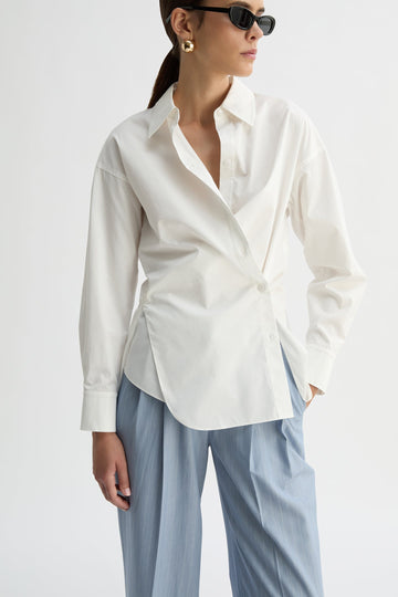 MARA CONVERTIBLE WRAP SHIRT-White-WILLOW-Australian-Designer