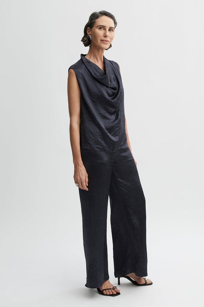 Marie Wide Leg Pant-Navy-WILLOW-Australian-Luxury-Designer