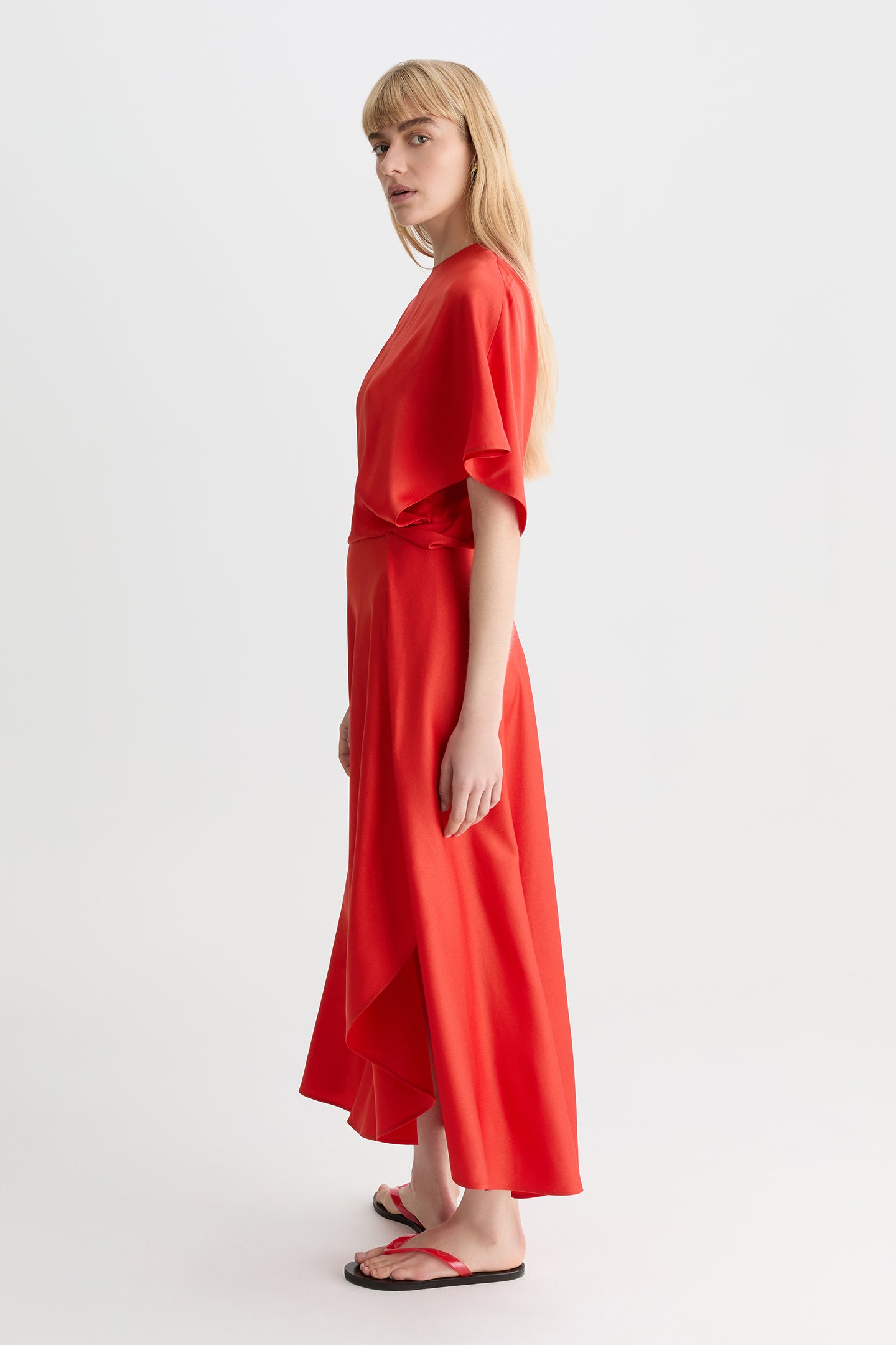 Noa Wrap Dress Blood Orange-Willow-Australian-designer