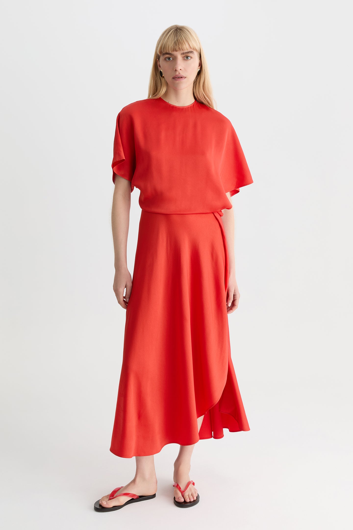 Noa Wrap Dress Blood Orange-Willow-Australian-designer