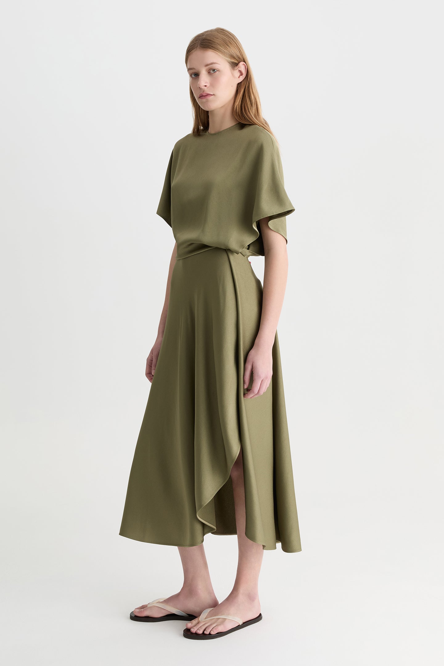 Noa Wrap Dress Olive-Willow-Australian-designer