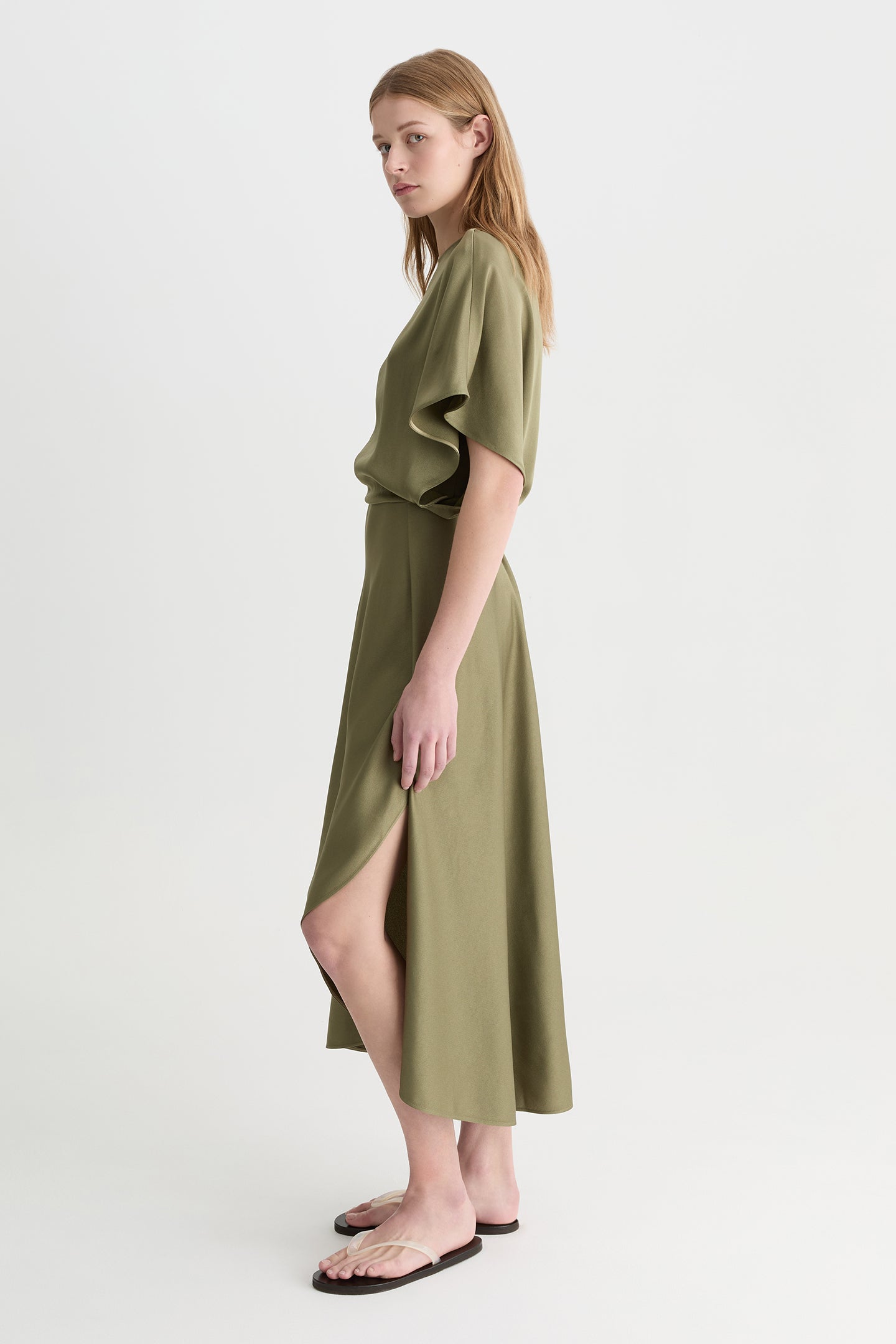 Noa Wrap Dress Olive-Willow-Australian-designer