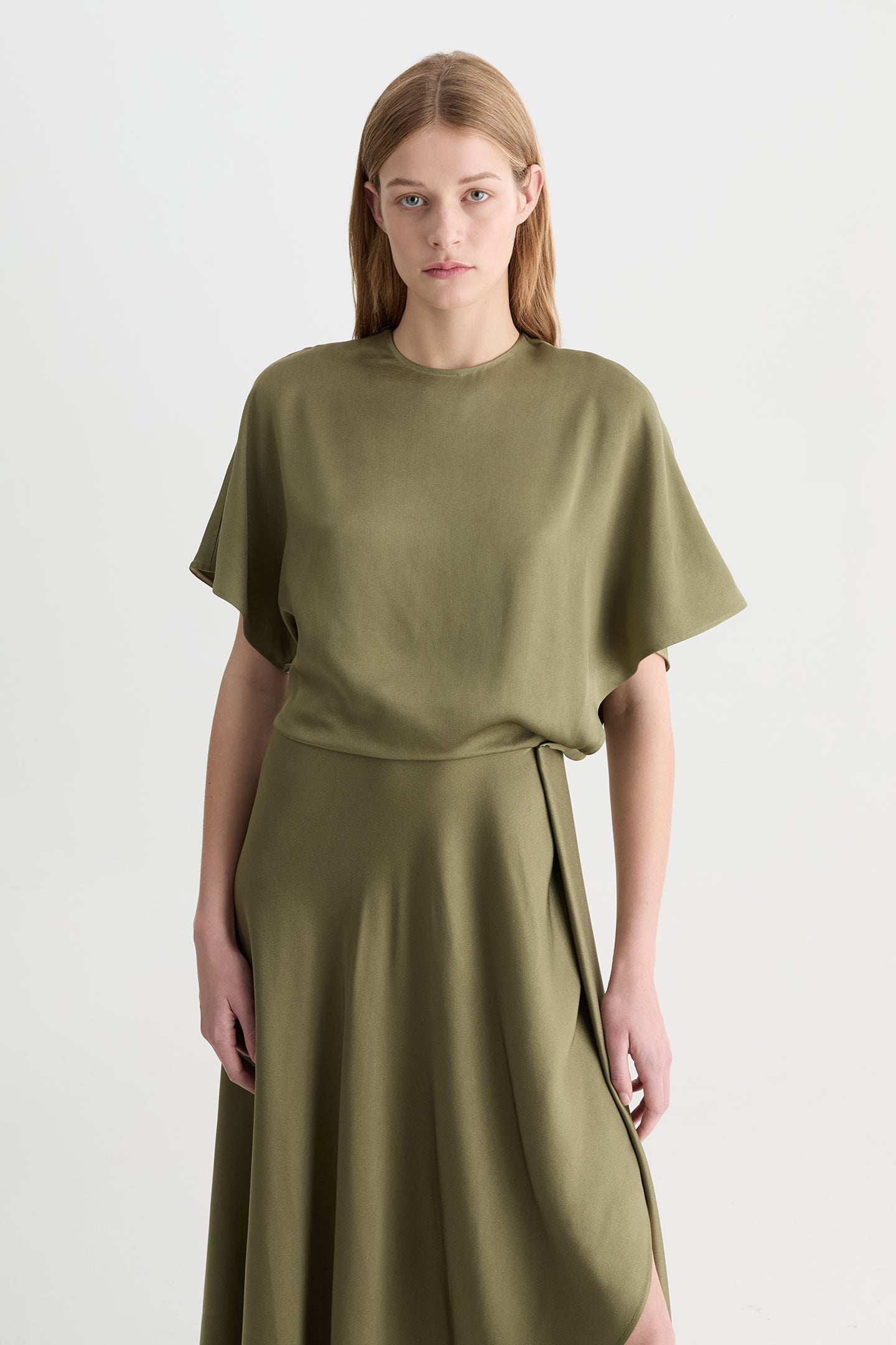 Noa Wrap Dress Olive-Willow-Australian-designer