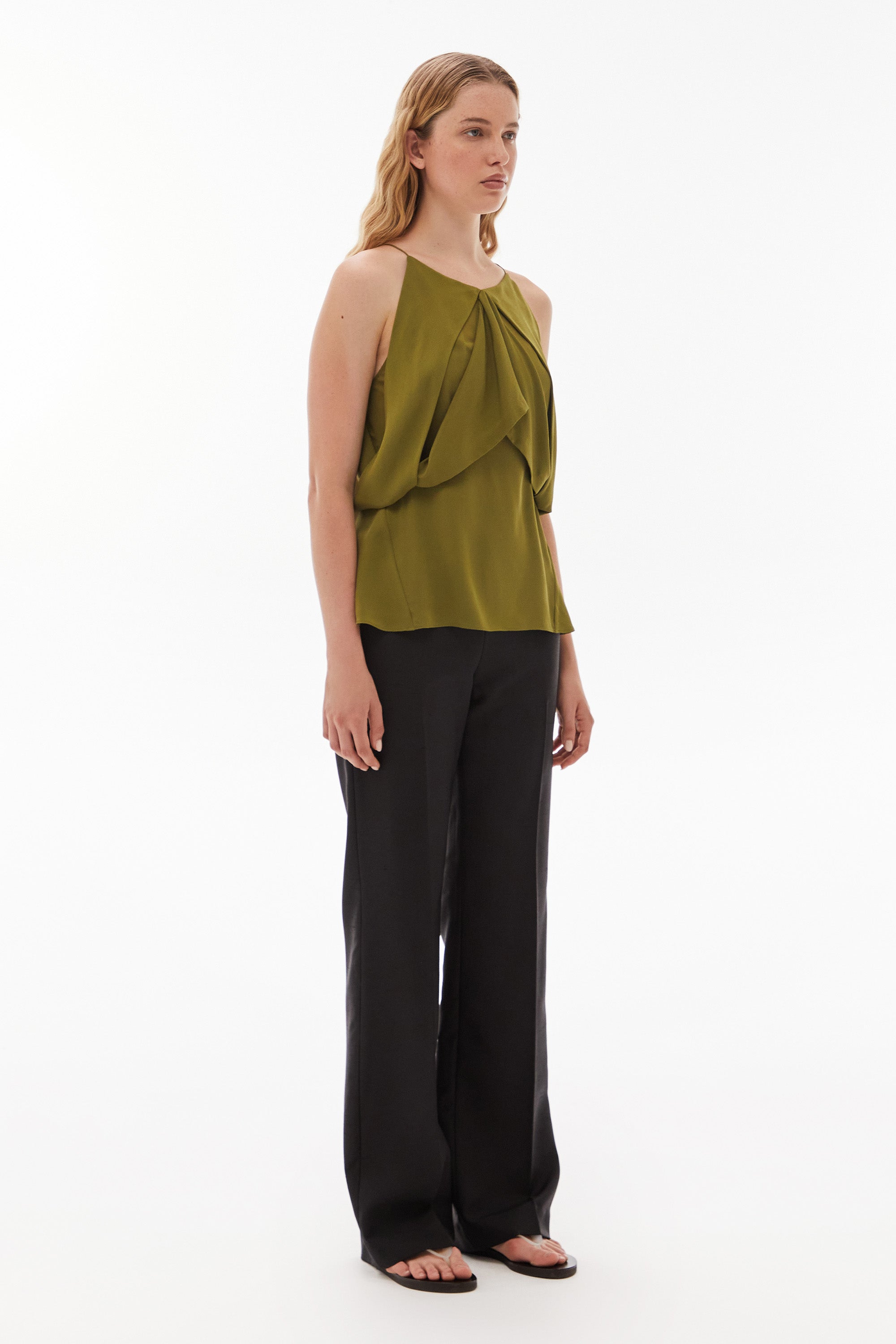 Medea Silk Origami Top Avocado