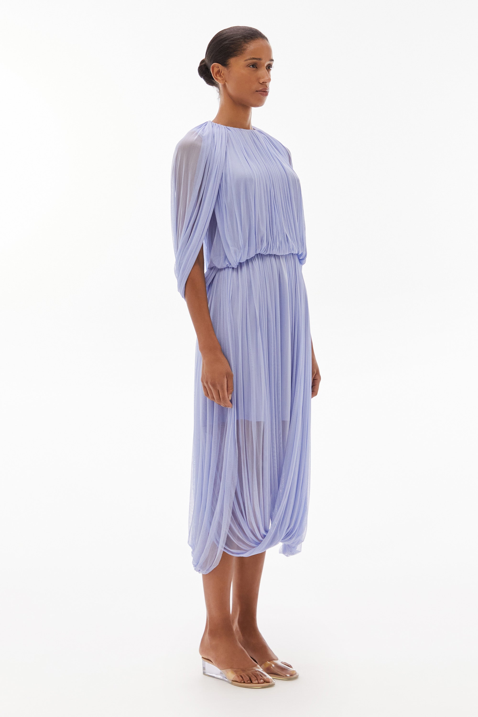 Issa Silk Loop Dress Thistle