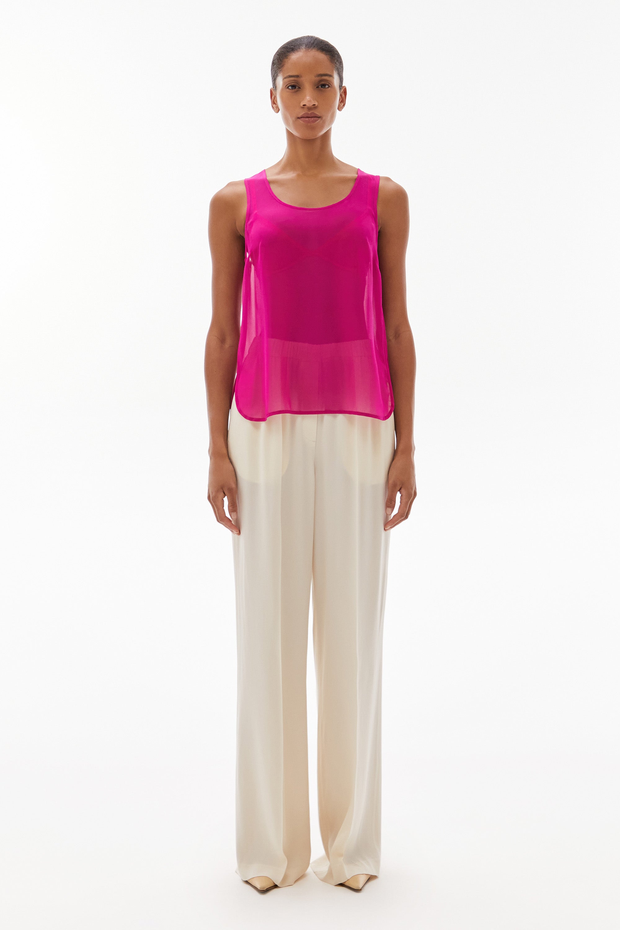 Sora Silk Tank Magenta