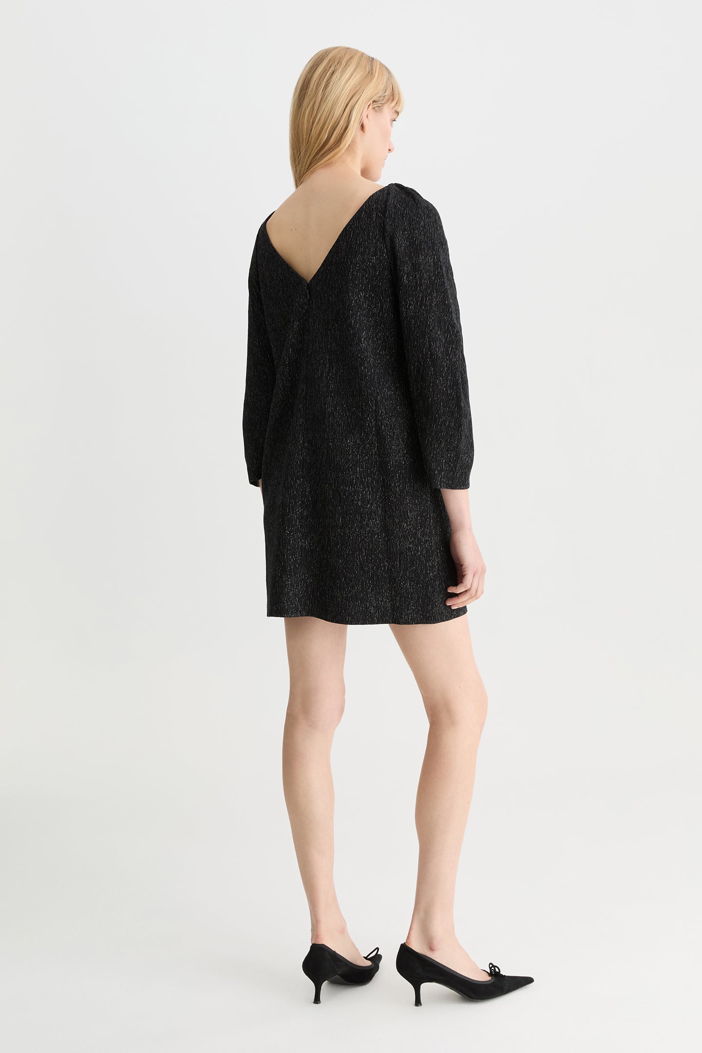 Ren Lamé Mini Dress Black-Willow-Australian-designer