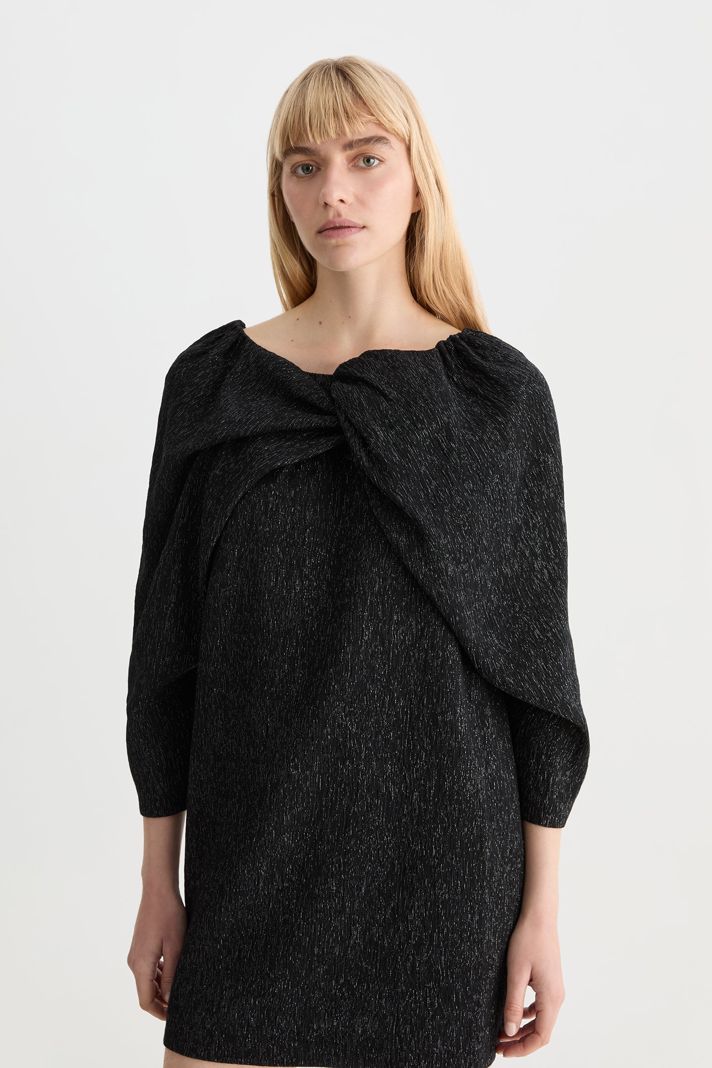 Ren Lamé Mini Dress Black-Willow-Australian-designer