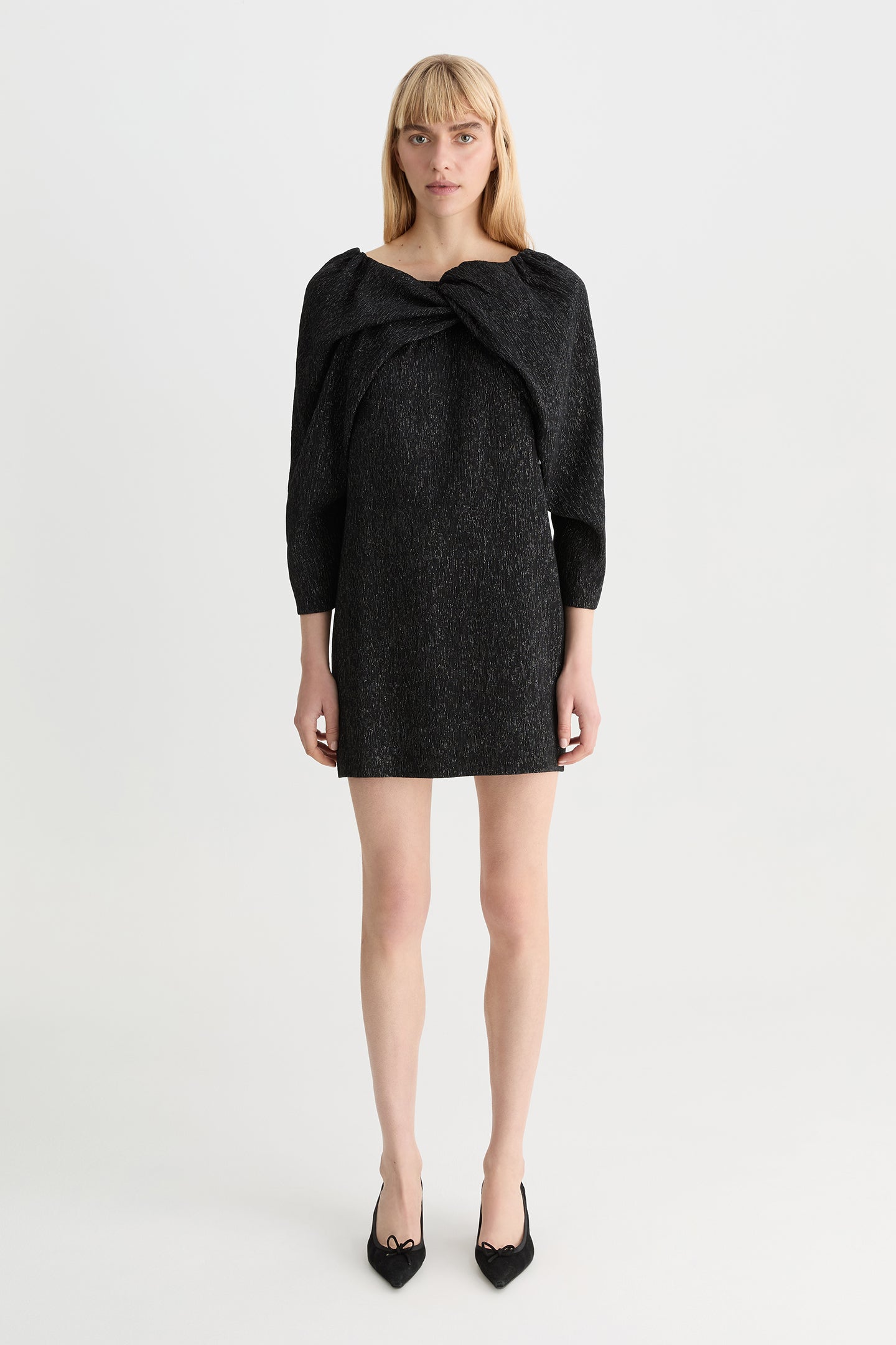 Ren Lamé Mini Dress Black-Willow-Australian-designer