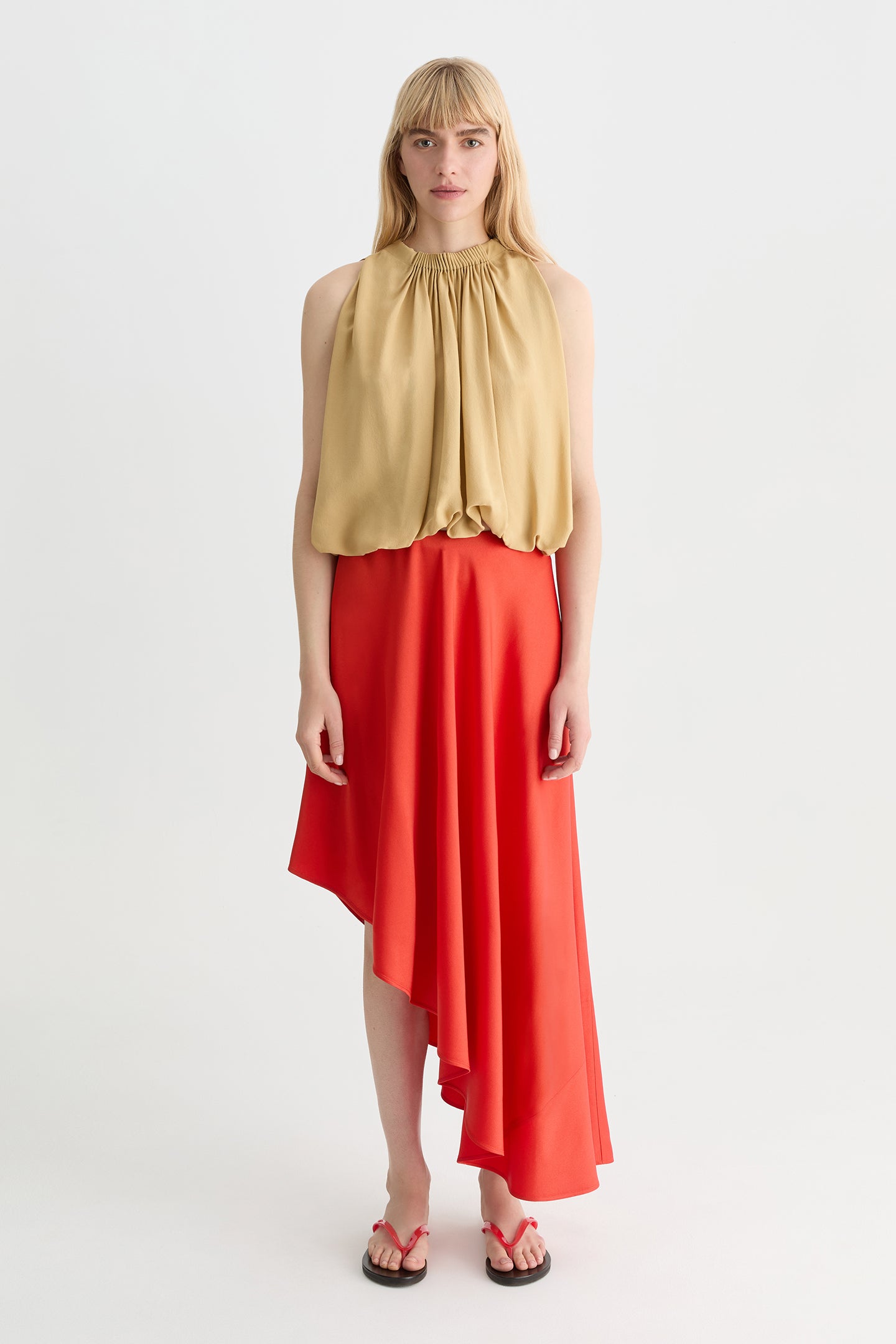 Solis Silk Loop Top Sand