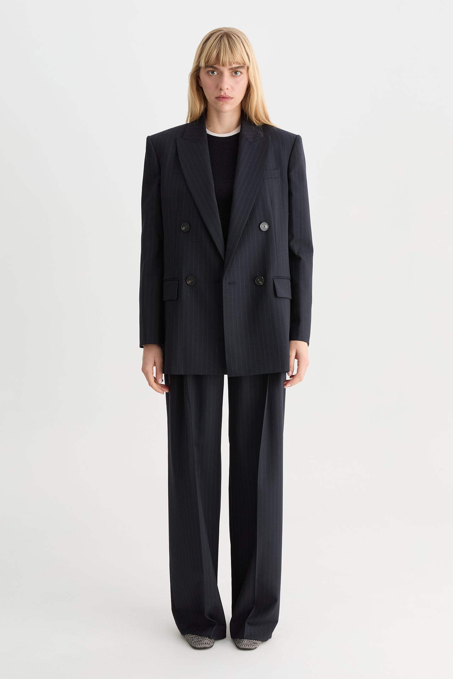 Nox Blazer Ink Pinstripe