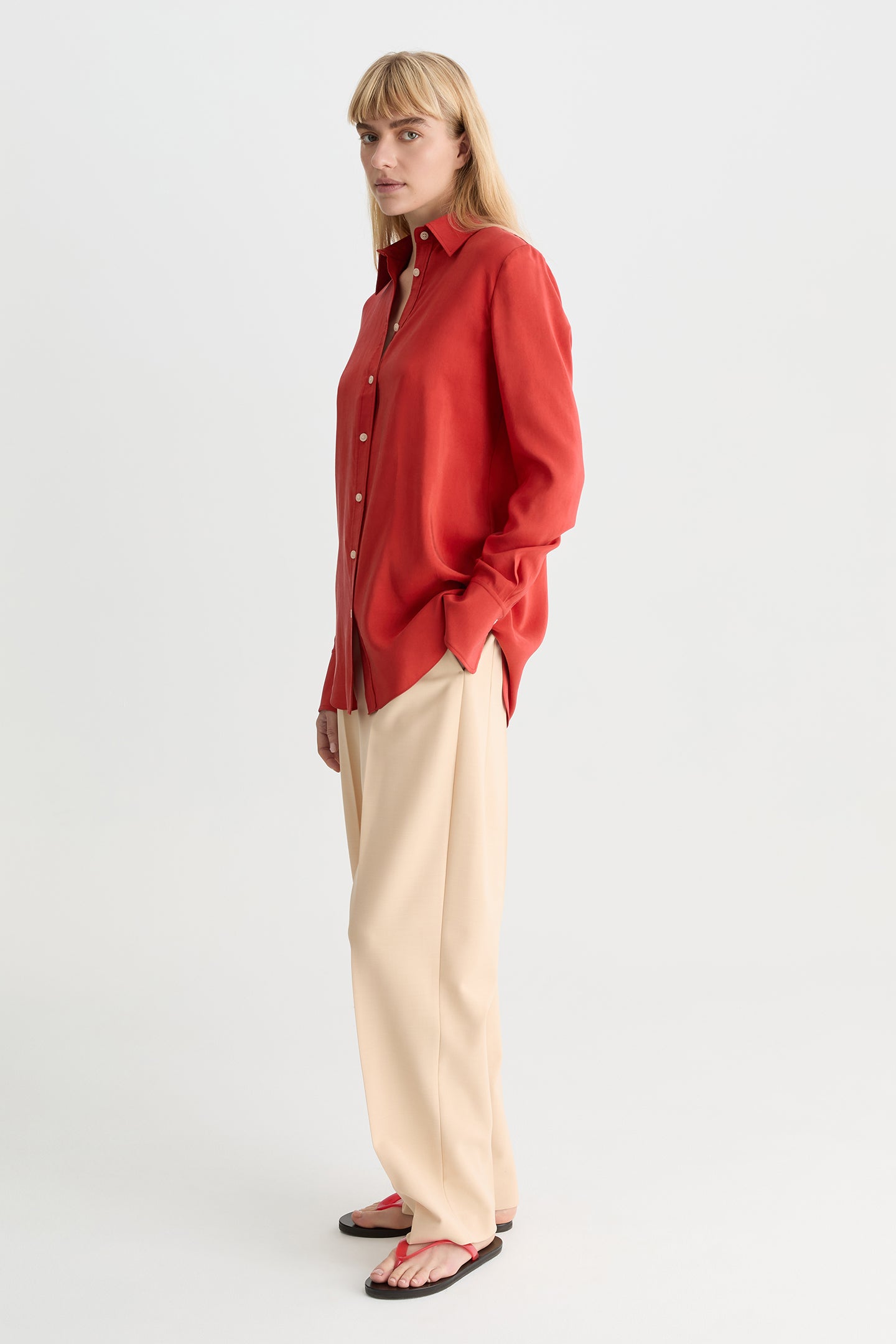 Emi Silk Shirt Blood Orange