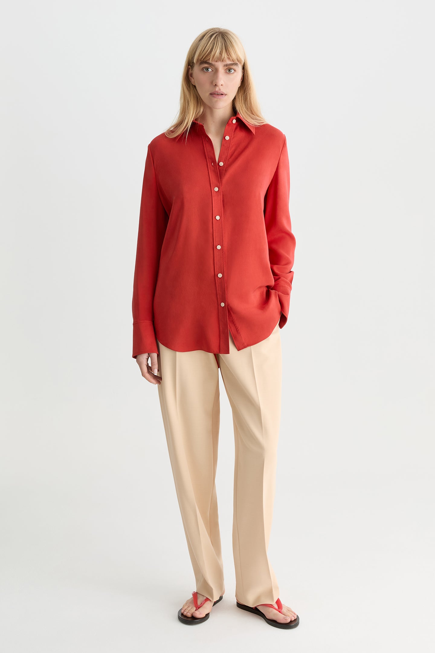 Emi Silk Shirt Blood Orange
