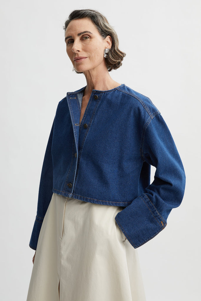 Romy Denim Jacket-Blue-WILLOW-Australian-Luxury-Designer