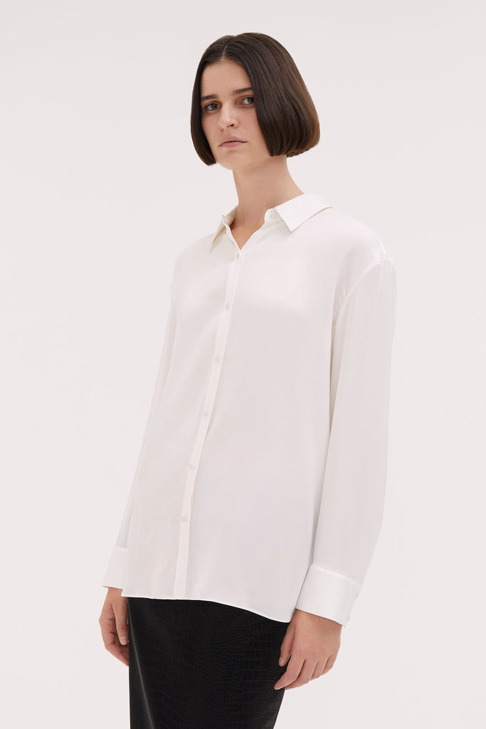 Sky Silk Shirt-Ivory-WILLOW-Australian-Designer