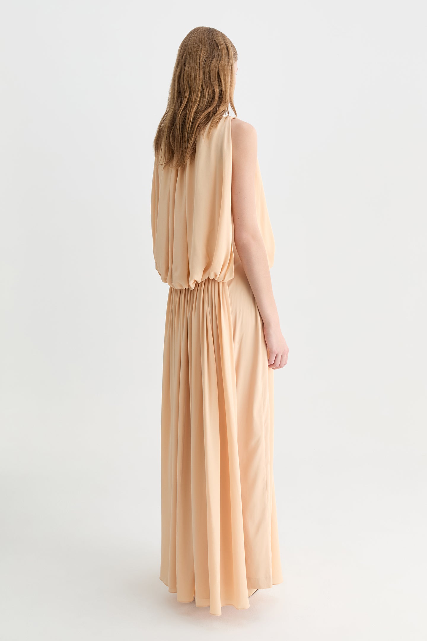 Solis Silk Cape Gown Wheat-Willow-Australian-designer
