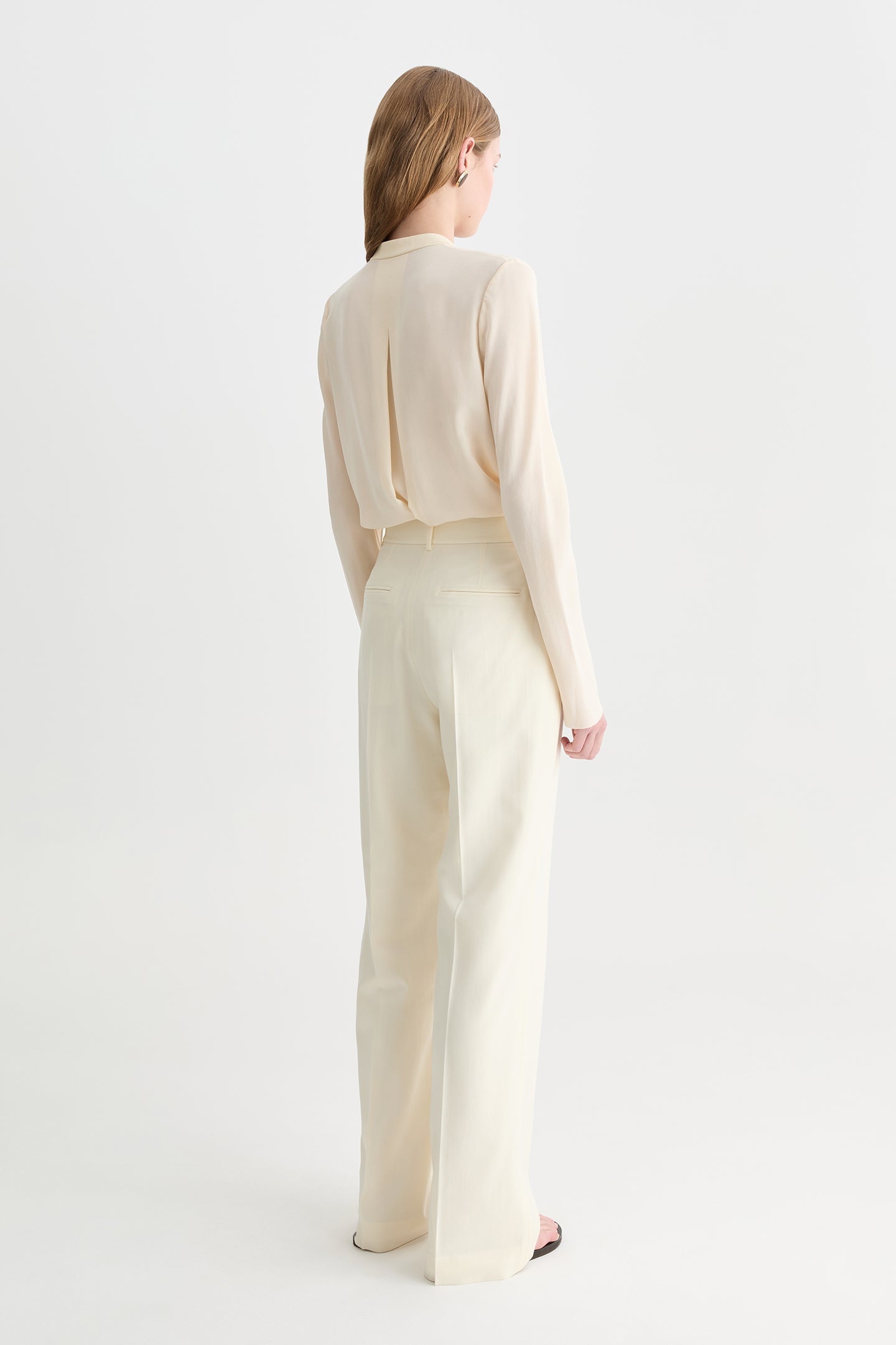 Solis Silk Leather Trim Shirt Butter-Willow-Australian-designer