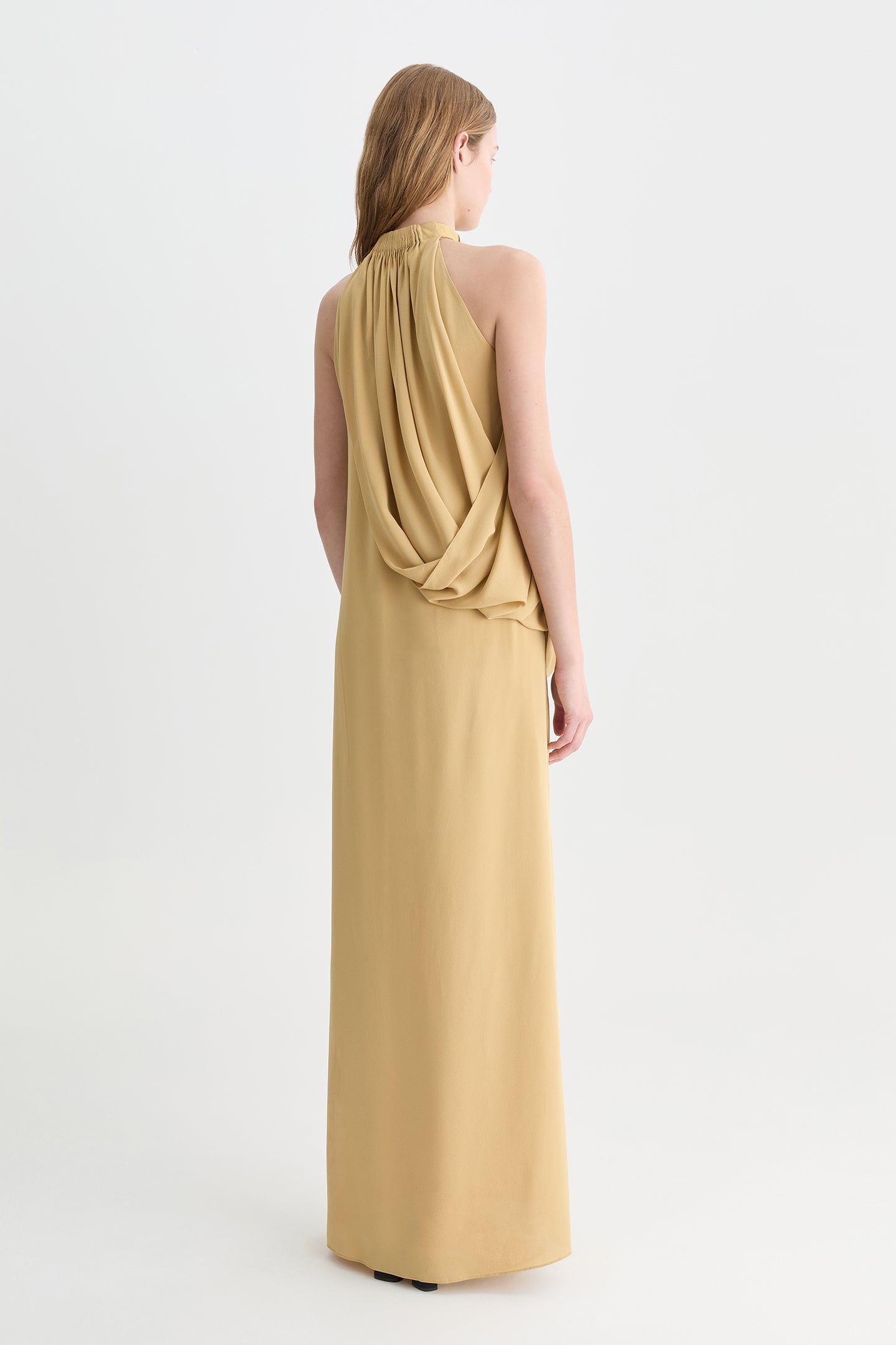 Solis Silk Twist Gown Sand-Willow-Australian-designer