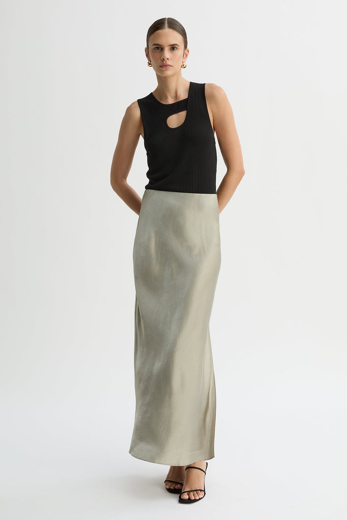 TASMYN SATIN SLIP SKIRT-Fawn-WILLOW-Australian-Designer