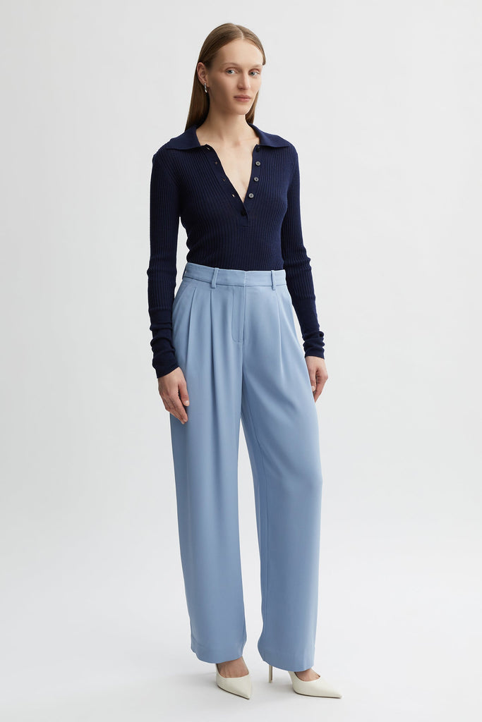 Thea Wide Leg Pant-Blue-WILLOW-Australian-Luxury-Designer