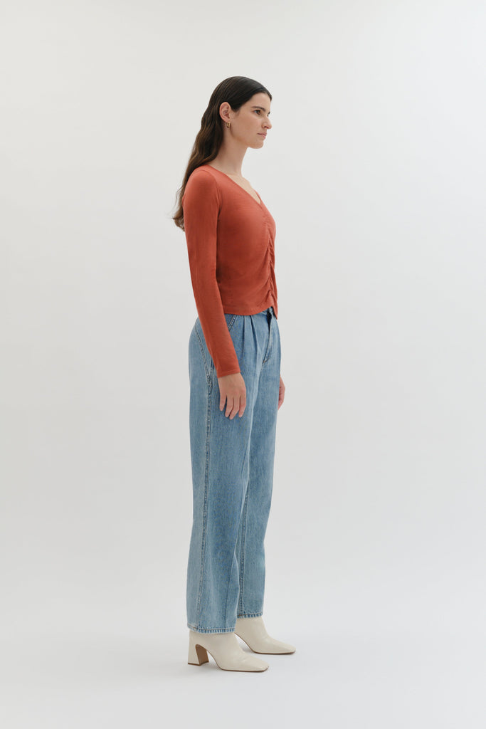 Agnes Knit Top in Burnt Sienna-WILLOW