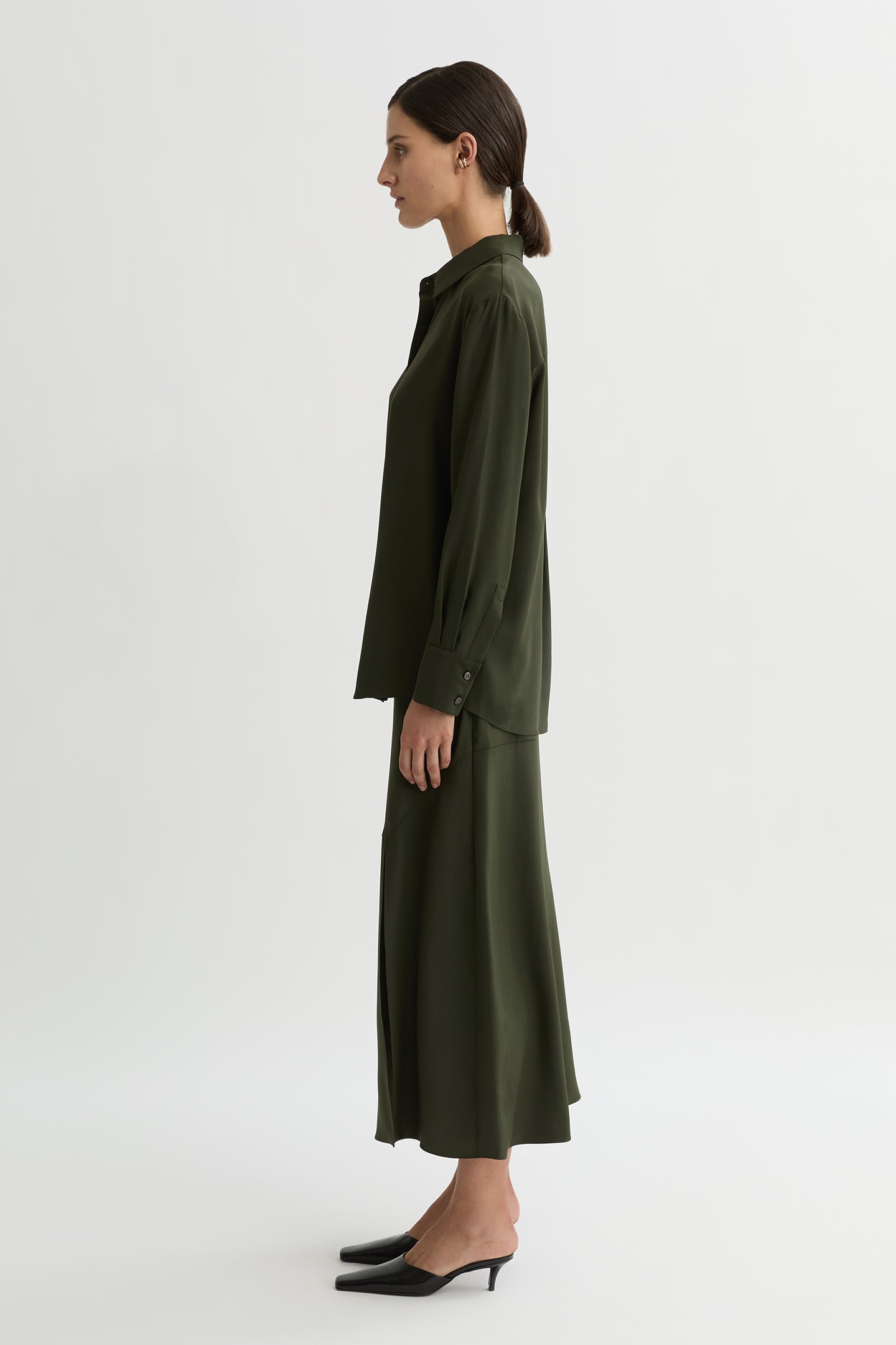 WILLOW-Australian_Designer-Carmelia Silk Shirt Pine