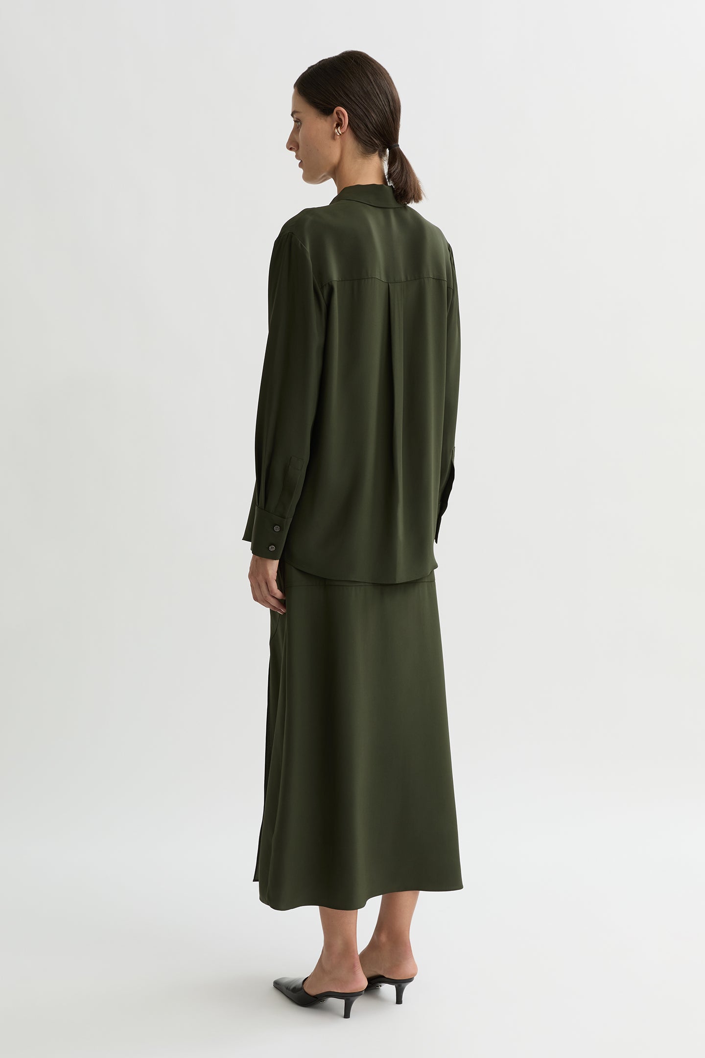 WILLOW-Australian_Designer-Carmelia Silk Shirt Pine