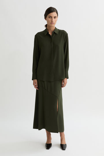 WILLOW-Australian_Designer-Carmelia Silk Shirt Pine