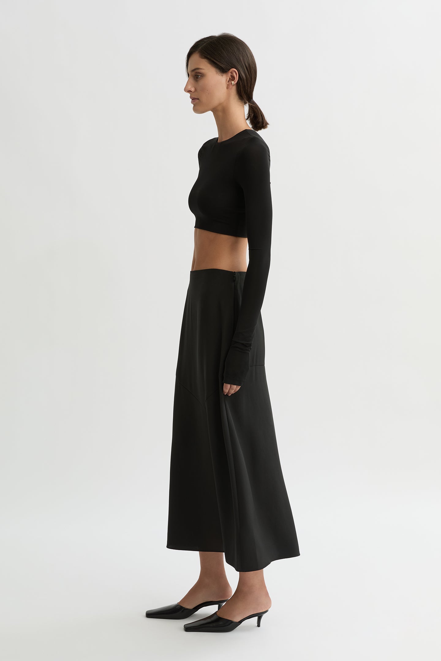 WILLOW-Australian_Designer-Carmelia Silk Skirt Black