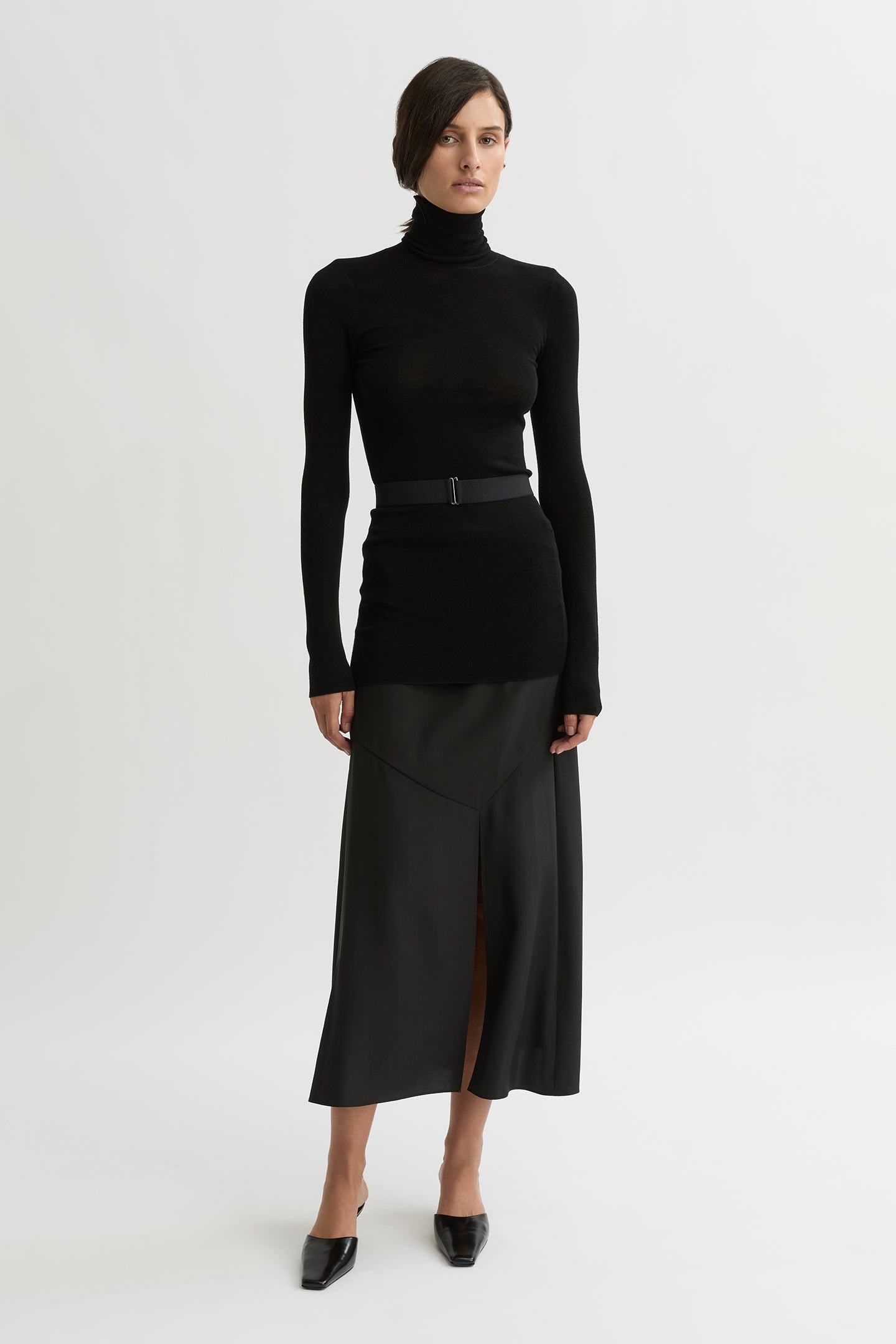 WILLOW-Australian_Designer-Carmelia Silk Skirt Black