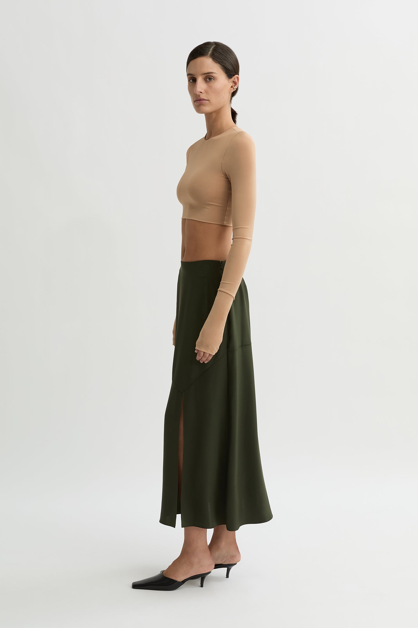 WILLOW-Australian_Designer-Carmelia Silk Skirt Pine
