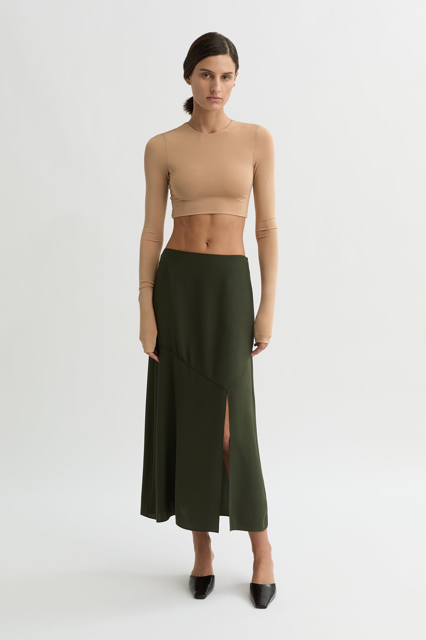 WILLOW-Australian_Designer-Carmelia Silk Skirt Pine