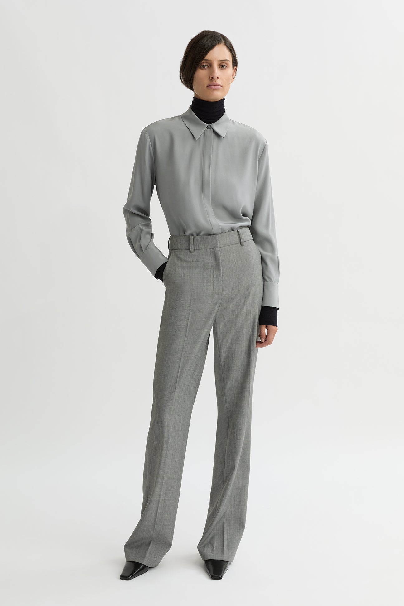 WILLOW-Australian_Designer-Cassis Classic Pant Grey Melange