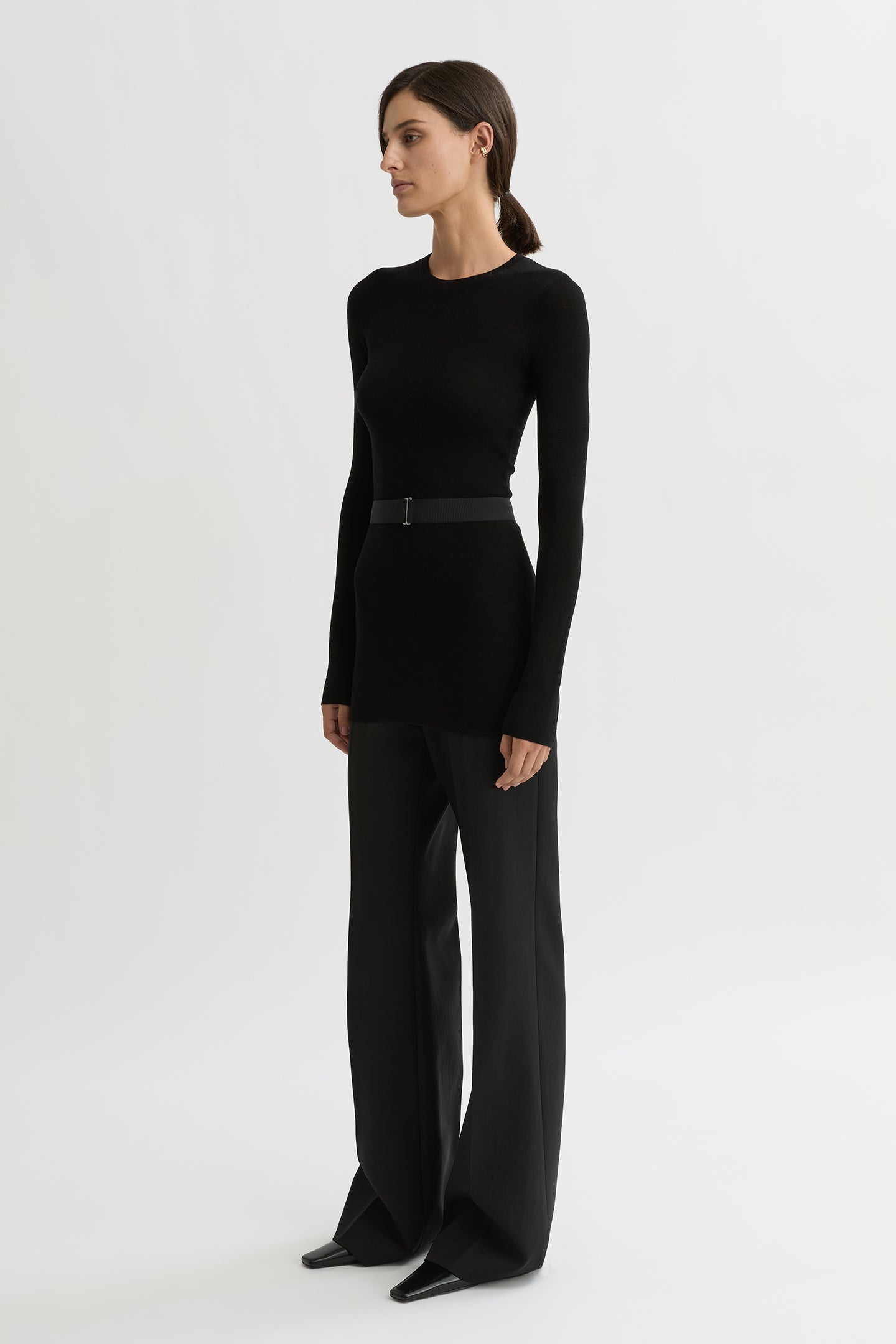 WILLOW-Australian_Designer-Cora Wool Crew Knit Black