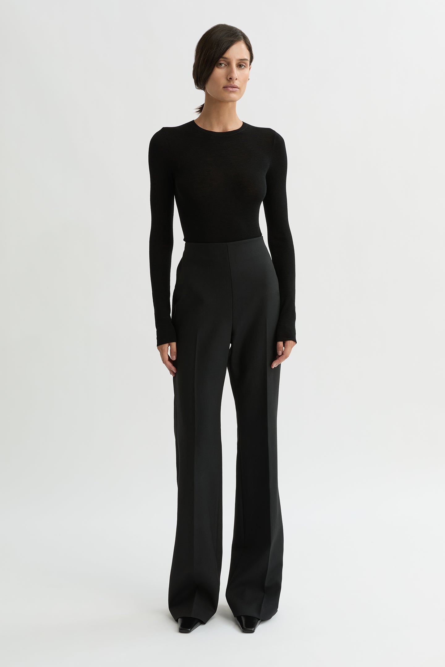 WILLOW-Australian_Designer-Cora Wool Crew Knit Black