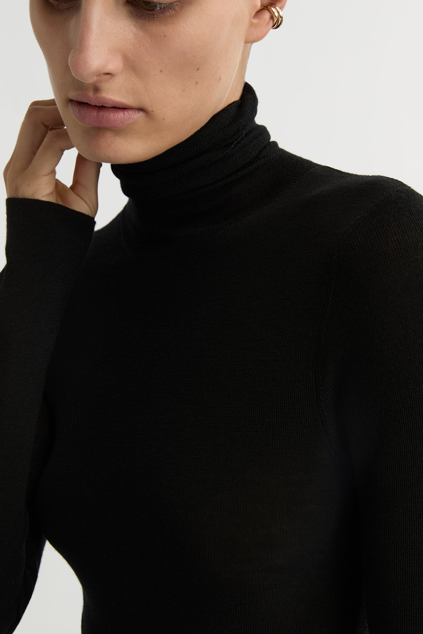 WILLOW-Australian_Designer-Cora Wool Polo Knit Black