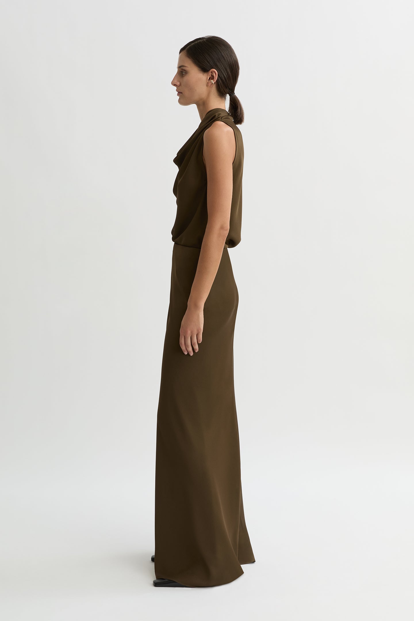 WILLOW-Australian_Designer-Helena Bias Skirt Khaki