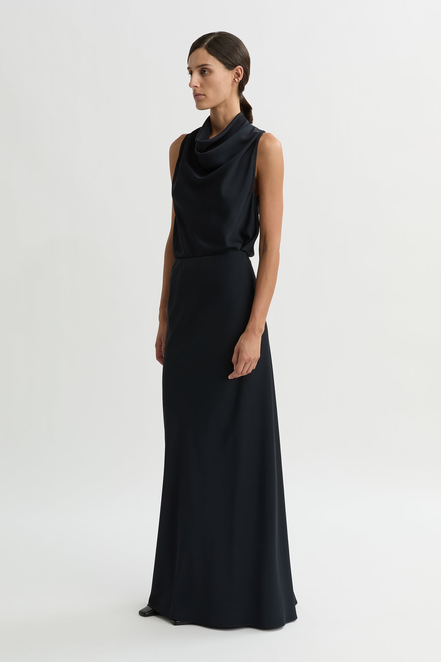 WILLOW-Australian_Designer-Helena Cowl Neck Top Midnight
