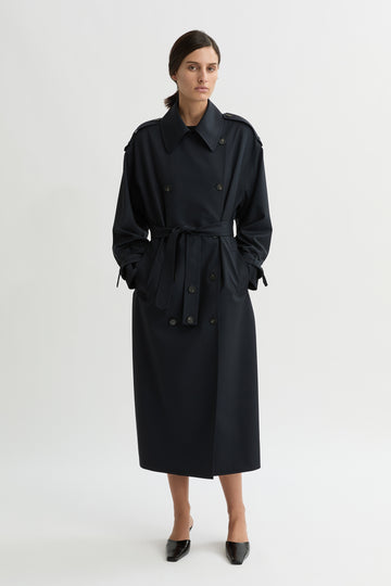 WILLOW-Australian_Designer-Simone Wool Trench Coat Ink