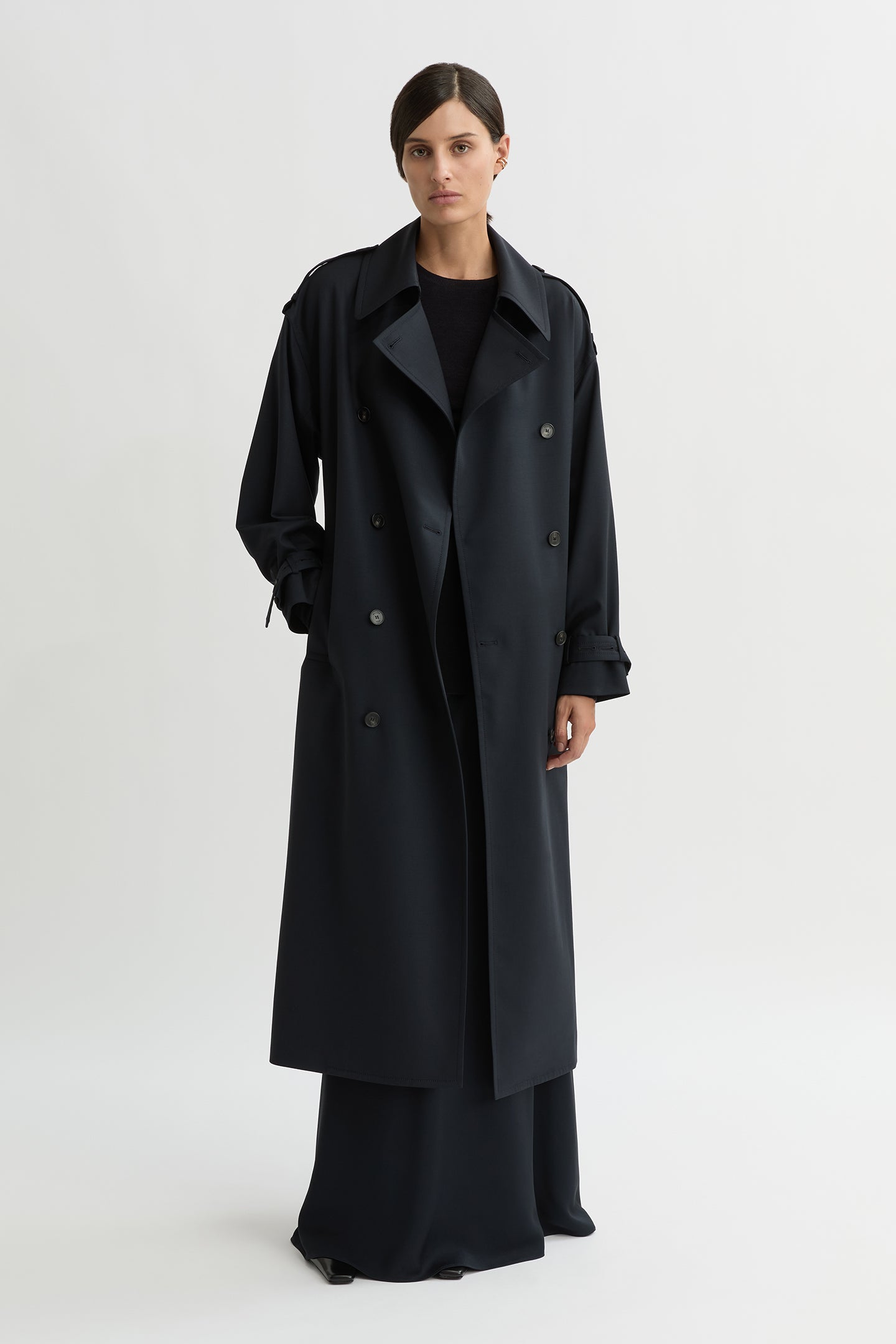 WILLOW-Australian_Designer-Simone Wool Trench Coat Ink