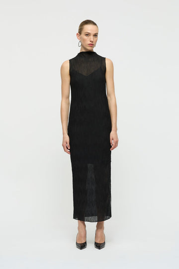 Azure Midi Dress in Black-WILLOW