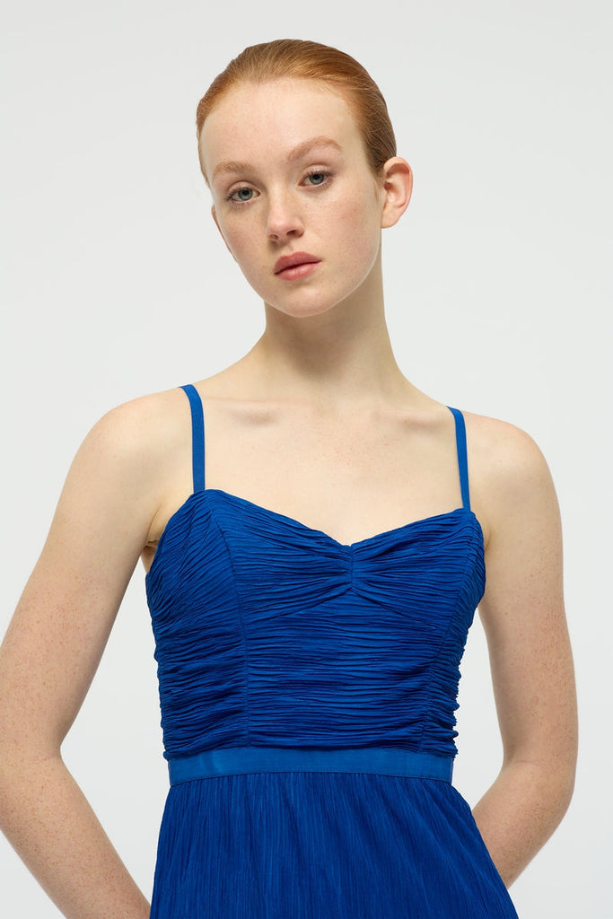 Azure Panelled Dress in Royal Blue-WILLOW