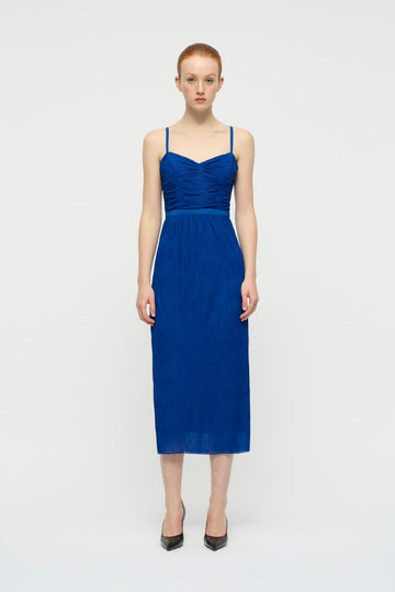 Azure Panelled Dress in Royal Blue-WILLOW