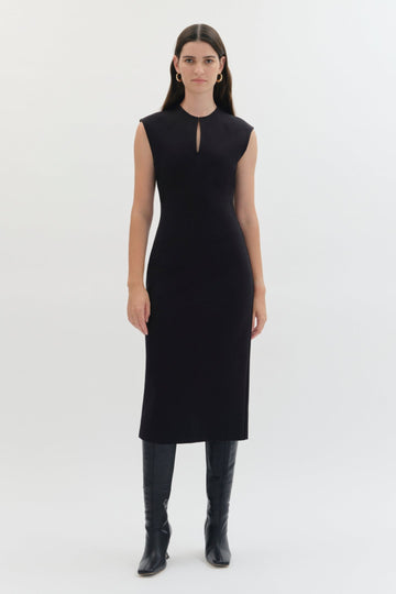 Dana Ponte Dress in Black-WILLOW