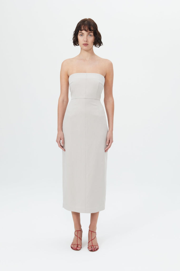 Gali Strapless Dress in Stone-WILLOW